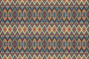 Ethnic abstract ikat art. Seamless pattern in tribal, folk embroidery, and Mexican style. Aztec geometric art ornament print.Design for carpet, wallpaper, clothing, wrapping, fabric, cover, textile vector