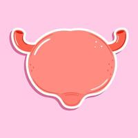 Sticker Bladder character. hand drawn cartoon kawaii character illustration icon. Isolated on pink background. Bladder character concept vector