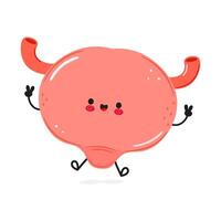 Bladder jumping character. Hand drawn cartoon kawaii character illustration icon. Isolated on white background. Bladder character concept vector