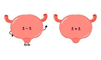 Bladder character. hand drawn cartoon kawaii character illustration icon. Isolated on white background. Bladder character concept vector