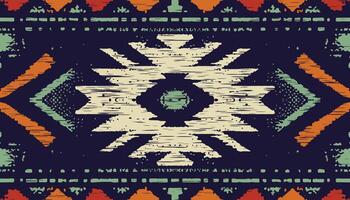 Ethnic abstract ikat art. Seamless pattern in tribal, folk embroidery, and Mexican style. Aztec geometric art ornament print.Design for carpet, wallpaper, clothing, wrapping, fabric, cover, textile vector