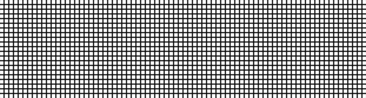 Black and white grid pattern. Monochromatic square grid. Abstract checkerboard design with equal squares. Wide banner. Geometric backdrop, digital wallpaper. Optical illusion. Rhythm and balance vector