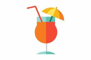 refrescante tropical cóctel aislado en blanco antecedentes. vibrante Fruta beber. concepto de verano bebidas, exótico bebidas, ocio. diseño elemento. impresión. sencillo gráfico ilustración. vector