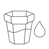 Glass Cup of water with blob in black and white vector