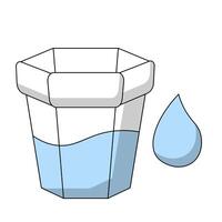 Glass Cup of water with blob in color vector