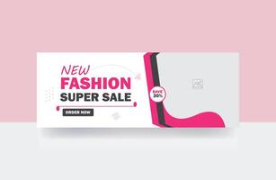 New fashion super sale cover banner cover template vector