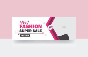 New fashion super sale cover banner cover template vector