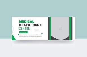 médico cuidado de la salud cubrir y bandera diseño modelo vector