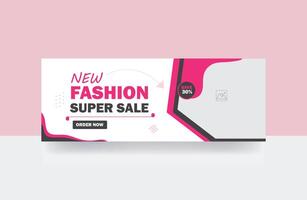 New fashion super sale cover banner cover template vector