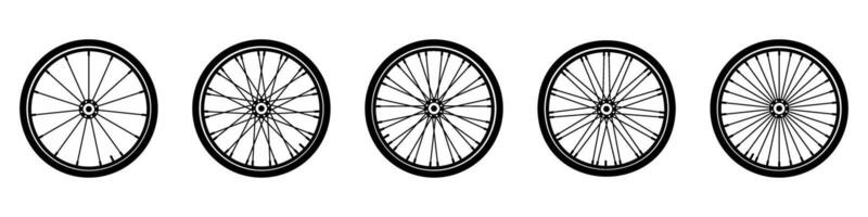 Bicycle wheels icon set basic simple design vector