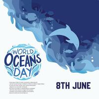 World ocean day vector