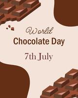 mundo chocolate día póster modelo vector