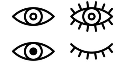 ojos icono conjunto símbolo básico sencillo diseño vector