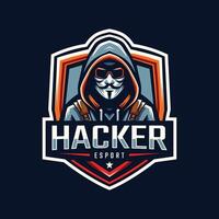 hacker mascot for sports and esport logo team. hacker with anonymous mask mascot illustration vector