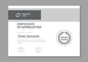 modern certificate of appreciation design template vector