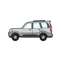 SUV Car Cartoon in Hand Drawn Illustration vector