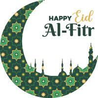 contento eid al-fitr saludo vector