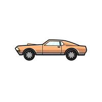 Orange Car Muscle Cartoon in Hand Drawn Illustration vector