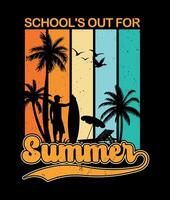 escuelas fuera para verano t camisa diseño vector
