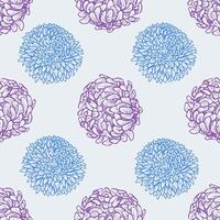 Seamless pattern with asters. Hand drawn illustration. vector