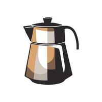 Geyser coffee maker. Illustration in cartoon style. vector