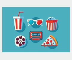 Collection of Colorful Theater Objects Illustration vector