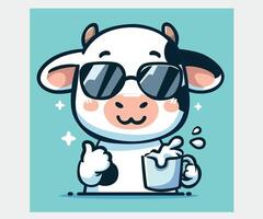 Milk Day Celebration with Cow Smiling vector