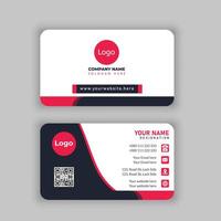 Red with Black Business Card Template Modern and clean professional business card template vector