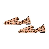Trendy shoes with leopard print vector