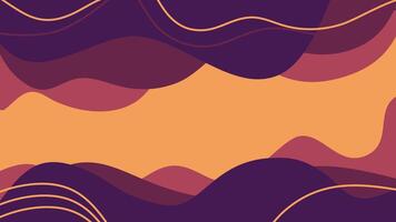 wavy abstract halloween background. flat waves with a combination of purple, maroon and orange. background showing the night sky. a combination of gold and purple on an abstract background vector