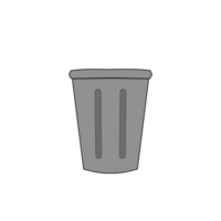 trash can that has a gray color png