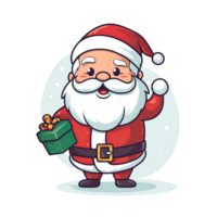 Cheerful Claus Minimalist Santa Cartoon for Christmas png