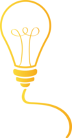 giallo leggero lampadina icona. creatività e ispirazione idee png