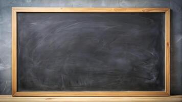 A Blank Chalk Blackboard photo