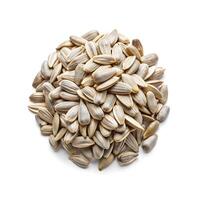 Salted Sunflower Seeds, Isolated on White photo