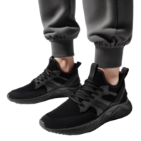 Black men's shoes isolated on transparent background png