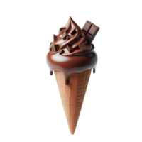 Chocolate ice cream cone Isolated on Transparent Background png