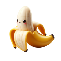 Open banana isolated on transparent background png