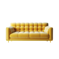 Yellow couch isolated on transparent background png