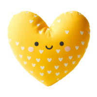 yellow heart pillow isolated on transparent background png