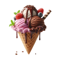 gelo creme cone isolado em transparente fundo png