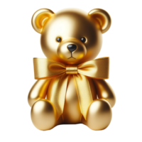 Gold Baby bear isolated on transparent background png