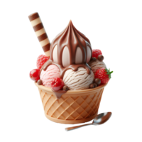 gelo creme cone isolado em transparente fundo png