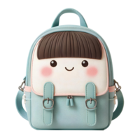 girls' school bag isolated on transparent background png