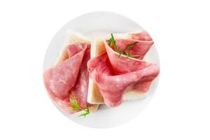 ham slice pork fresh meat food tasty eating cooking appetizer meal food snack on the table copy space photo