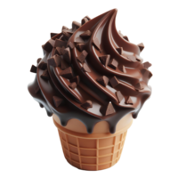 Chocolate ice cream cone Isolated on Transparent Background png