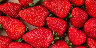 strawberry fresh ripe red berries Cooking appetizer meal food snack on the table copy space food background rustic top view photo