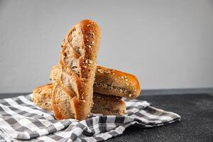 bun whole grain dough buns fresh baked goods Cooking appetizer meal food snack on the table photo