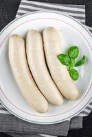 meat white sausage weisswurst bavarian sausages cooking appetizer meal food snack on the table photo