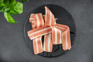 vegetarian bacon fresh cooking appetizer meal food snack on the table copy space food background vegetarian vegan photo